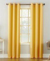 No.918 Montego Textured 48 X 63"  Grommet Yellow  Window Curtain Panel - £15.02 GBP