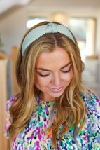 Sage Green Ribbed Knit Top Knot Headband - £5.46 GBP