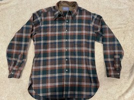 Pendleton Men’s Shirt Plaid Wool Flannel Large Button Up Work Outdoor Vintage - £31.13 GBP