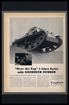 1937 Goodrich Rubber / Tank Framed 11x17 ORIGINAL Vintage Advertising Po... - £54.50 GBP