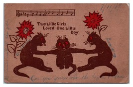 Antique Postcard &quot;Two Little Girls Loved One Little Boy&quot; Humor - £11.69 GBP