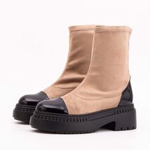 The Sorella Black Tip Beige & black Suede Leather Women’s Boot image 3