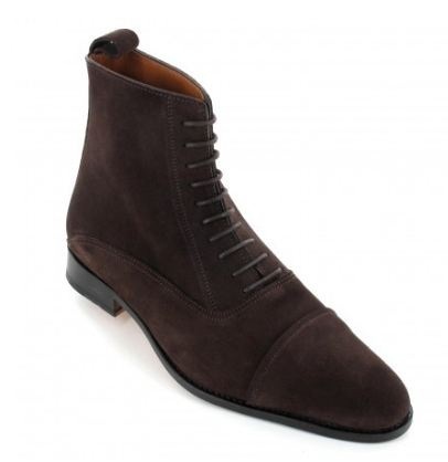 NEW  Handmade Men cap toe Brown laceup boot, Men brown ankle leather boots, Mens
