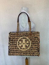 NWT Tory Burch Classic Cuoio/Natural Ella Raffia Small Chain Tote Bag $598 - £477.92 GBP