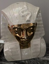 Mask of Tutankhamun King Tut Bust Sculpture Pharaoh Egypt Egyptian White Gold - £39.52 GBP