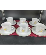 Vintage Corelle Cups &amp; Saucers 6  Sets Corning Ware Spring Meadow Made i... - £30.59 GBP