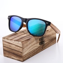 Sunglasses Polarized Zebra Wood Sunglasses Hand Made Vintage Wooden Frame Male D - £28.29 GBP