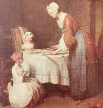 C1930-40s Linen Postcard The Blessing Chardin Louvre Unposted Paris E99A - $19.99