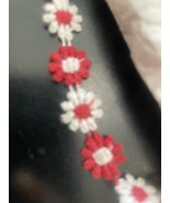 clearance 10 yards white red Tiny daisy flower  Venice Venice Lace Trim ... - $193.59 MXN