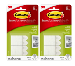 Command Small Picture Hanging Strips, Damage Free Hanging 3 pairs 3 Pack - £13.03 GBP