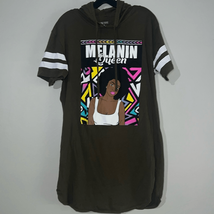 On Fire Melanin Queen Olive Green Hooded Dress Size 3X - $153.40 MXN