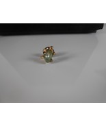 Vintage Turtle Lapel Pin Gold Tone Green Stone - $146.87 MXN