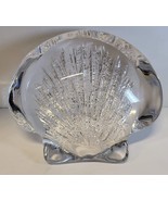 Vintage Daum France Clear Art Glass Oyster Seashell Paperweight - £92.70 GBP