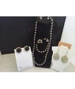 4 Piece Black Jewelry, 2 x Pairs Earrings, 1 x Bracelet, 1 x Necklace(97... - $17.82 CAD