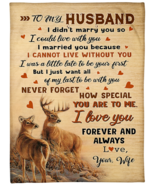 To My Husband Blanket Gift From Wife Fleece Sherpa Couple Deer Love Blan... - £28.19 GBP+