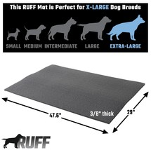Ruff Cushioned Dog Crate Mat, Black - For XL Sized Dogs - 47.6&quot; X 29&quot; - £35.96 GBP