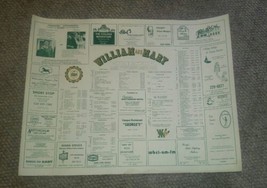 VTG 1981 William &amp; Mary Desktop Blotter Paper Poster Advertising Spring ... - £29.88 GBP