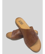 MIZ MOOZ WOMEN&#39;S   LEATHER SLIP ON  SANDALS BRANDY 37EU / 7US  # A-65 - $39.95