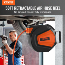 VEVOR Retractable Air Hose Reel, 3/8 IN x 50 FT Hybrid Air Hose - Max 30... - $85.14
