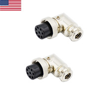 2 Set 8 Pin Microphone Connector Gx-16 Right Angle For Charger Aviation ... - £14.15 GBP