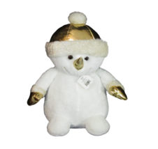 Dan Dee Snowman Plush 16&quot; White With Gold Hobby Lobby 2017  Christmas Ho... - £10.12 GBP