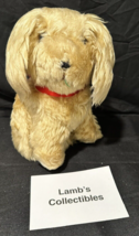Heartline Puppy Dog 8” Plush Soft Stuffed Animal 1986 Red Ribbon Collar toy - £15.19 GBP