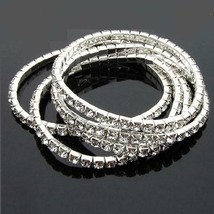 Tennis Bracelet women Multilayer Bracelets CZ Crystal Rhinestone Wedding - £5.58 GBP+