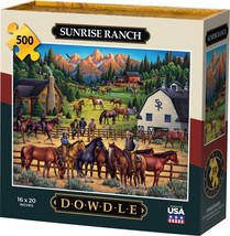 Sunrise Ranch 500 Piece Western Horse Jigsaw Puzzle 16 x 20&quot; Dowdle Folk... - $24.74