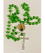 Our Lady of Mount Carmel Handmade Green Rosary, New from Colombia #L059 - $547.82 MXN