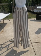 NWT BADGLEY MISCHKA STRIPED LINEN PANTS XL - $39.99