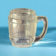 Vintage Small Barrel Shaped Clear Glass Toothpick Holder w/Handle Shot Glass - £11.21 GBP