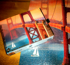 Jigsaw Puzzle 1000 Pcs San Francisco CA Golden Gate Bridge Misty Morn Complete - £11.70 GBP