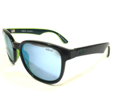 REVO Sunglasses RE1028 01 KASH Black Blue Green Square Frames Blue Mirror Lenses - $74.58