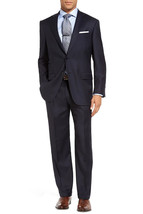 Hart Schaffner Marx Mens Chicago Classic Fit Worsted Wool 2 piece Suit Navy B4HP - £246.48 GBP