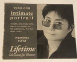 Yoko Ono Intimate Portrayal Tv Guide Print Ad  TPA15 - £4.74 GBP