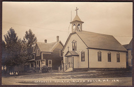Island Falls, ME Pre-1920 RPPC Catholic Church - Eastern Illustrating Co. #17K - £13.98 GBP