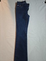 Tommy Hilfiger Jeans Womens 0 Blue Straight Leg Mid Rise Dark Wash Fade ... - $14.01