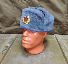 Soviet Red Star Russian Winter Ushanka Hat Sheepskin Fur Cap Earflaps USSR Badge - £30.84 GBP+