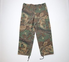 Vintage 90s Streetwear Mens XL Faded Woodland Camouflage Wide Leg Cargo Pants - £55.46 GBP