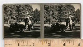 1930&#39;s Salt Lake City Street Scene with Man and Car Original Stereoview  - £27.61 GBP