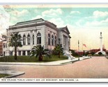 Public LIbrary and Lee Monument New Orleans Louisiana LA UNP WB Postcard Y6 - $3.91