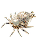 Sterling 925 British Silver Charm, Spider Opening Hinge Shows Spinning W... - £27.74 GBP
