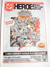 1985 Color Ad Super Powers DC Heroes Role Playing Game by Mayfair Games, Chicago - £6.28 GBP