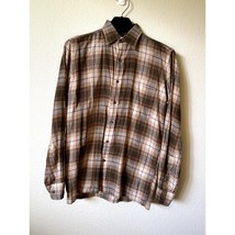 Vintage Viyella Wool Blend Shirt Brown Tartan Plaid Bill Wynn PTP 22 EUC - $44.00
