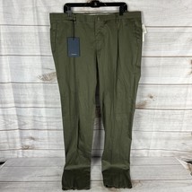 NWT Thom Sweeney Men&#39;s 40 Olive Green Chino Pleated Pants Unfinished Hem - £79.48 GBP
