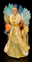 Christmas Tree Topper Fiber Optic Angel Figure Changes Colors 14” Tall - £27.77 GBP
