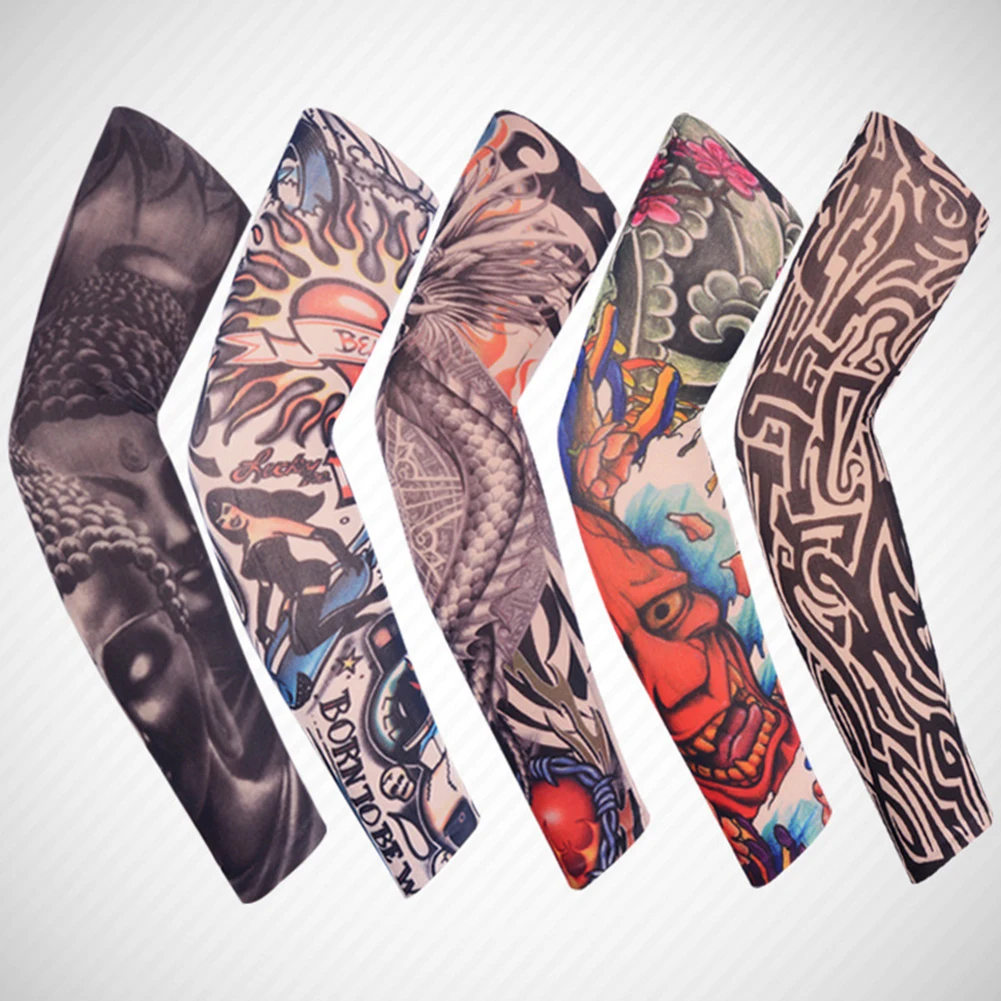 Sporting 1PC Street Tattoo Arm Sleeves Sun UV Protection Arm Cover Seamless Outd - £18.47 GBP