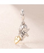 2019 Valentine Release Shine Two Tone Cupid &amp; You Dangle Charm 18K Gold ... - $25.51 CAD