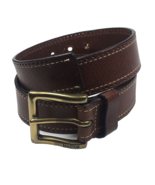 Nautica Brown Italian Leather Men’s Belt with brass Buckle Size 42 - £12.88 GBP