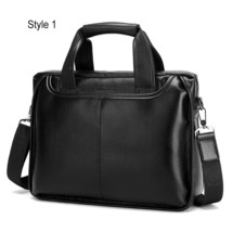 Men&#39;s Briefcase Soft Leather Laptop Shoulder Bags Men Briefcase Messenger Crossb - £57.16 GBP